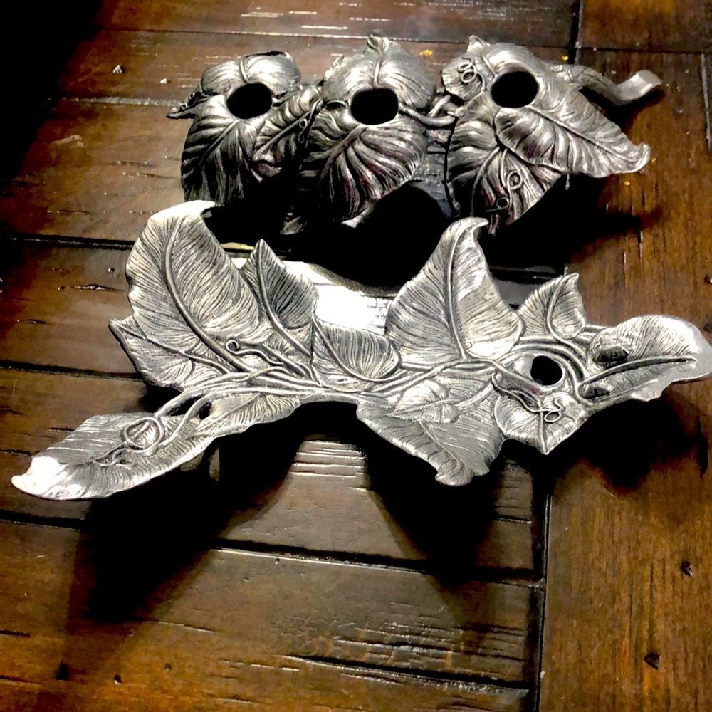 Vintage silver candle holder